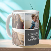 5-Foto-Collage mit Text - Minimal Grau Weiß Kaffeetasse