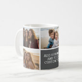 5-Foto-Collage mit Text - Minimal Grau Weiß Kaffeetasse (Vorderseite Links)
