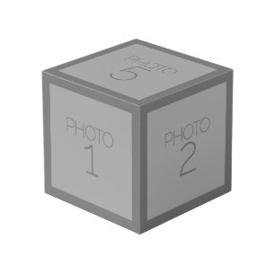5-Foto-Collage mit vollem Anthrazitgrau-Rahmen Würfel