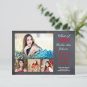 5 Foto-Collage - Mitteilung des Abschluss-3x5 Einladung (Stehend Vorderseite)