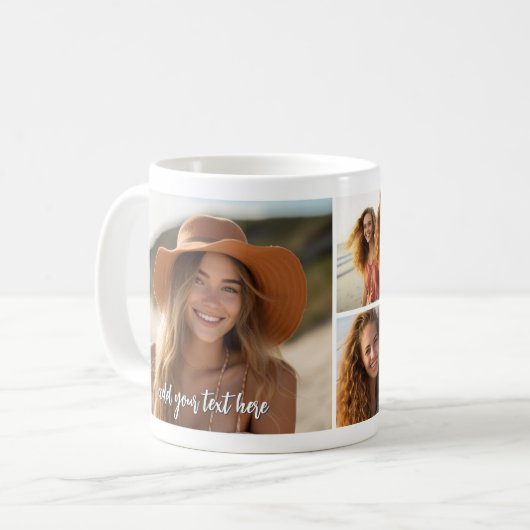 5-Foto-Collage - Moderne Minimalschrift mit Text Kaffeetasse (Vorderseite Links)