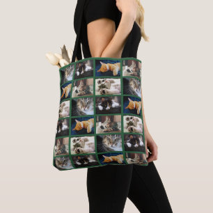 5 Foto Collage Muster Grüne Grenze Tasche
