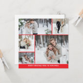 5 Foto Collage Newlyweds Frohe Weihnachten Karte (Vorderseite/Rückseite Beispiel)