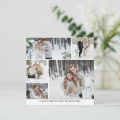 5 Foto Collage Newlyweds Wedding Square Danke Karte (Stehend Vorderseite)