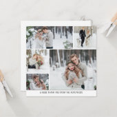 5 Foto Collage Newlyweds Wedding Square Danke Karte (Vorderseite/Rückseite Beispiel)