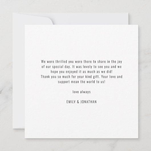 5 Foto Collage Newlyweds Wedding Square Danke Karte (Rückseite)