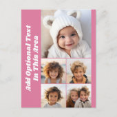5-Foto-Collage Optional Text - kann bearbeitet wer Postkarte (Vorderseite)