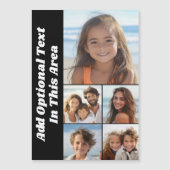 5-Foto-Collage Optional Text - Schwarz - Magnet (Vorderseite)