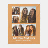 5-Foto-Collage Optionaler Text - Minimal Modern Fleecedecke (Vorderseite)