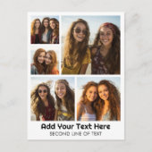5-Foto-Collage Optionaler Text - Minimal Modern Postkarte (Vorderseite)