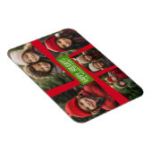 5 Foto Collage Retro Happy Holidays Red Green Magnet (Rechte Seite)