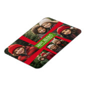 5 Foto Collage Retro Happy Holidays Red Green Magnet (Linke Seite)