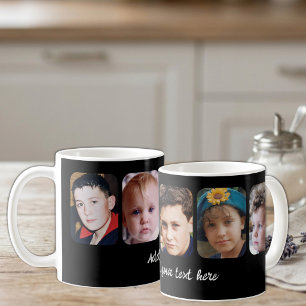 5-Foto-Collage Text hinzufügen Schwarz Kaffeetasse