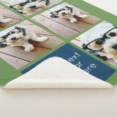 5 Foto Collage und Textfarbblock - blau grün Sherpadecke (3/4)