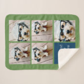 5 Foto Collage und Textfarbblock - blau grün Sherpadecke (Vorderseite (Horizontal))