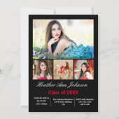 5 Foto Collage Vertical - Grad Ankündigung (Vorderseite)