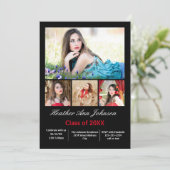 5 Foto Collage Vertical - Grad Ankündigung (Stehend Vorderseite)