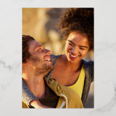 5 Foto Collage Wedding Gold Script Save the Date Folieneinladung (Rückseite)