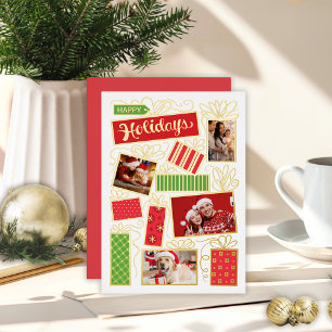 5-Foto-Collage-Weihnachtskarte mit Folienprägung Folieneinladung