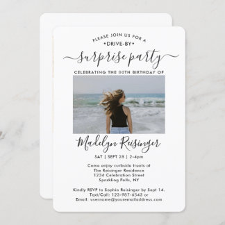 5-Foto-Drive-by-Überraschung Geburtstagsparade Einladung