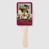 5 Foto Einfache Graduate Burgundy White Fächer (Vorderseite)