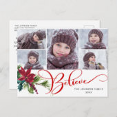 5 Foto Elegant Poinsettia Weihnachten BELIEVE (Vorne/Hinten)