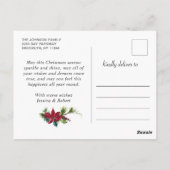 5 Foto Elegant Poinsettia Weihnachten BELIEVE Postkarte (Rückseite)