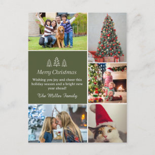 5 Foto Familien-Weihnachtsgrüße Feiertags-Postkart Feiertagspostkarte