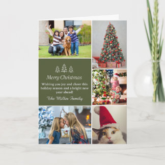 5 Foto Familien-Weihnachtsgrußkarte zur Feiertagss Feiertagskarte