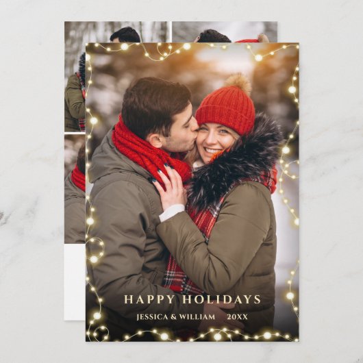 5 FOTO Frohe Weihnachten Gold Sparkle Gruß (Vorne/Hinten)