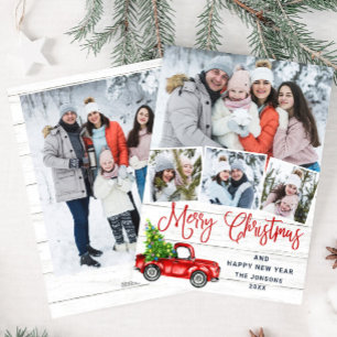 5 Foto Frohe Weihnachten Rotes Bauernhof-Lkw