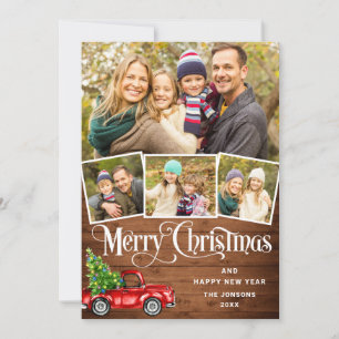 5 Foto Frohe Weihnachten Rotes Farm Truck