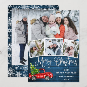 5 Foto Frohe Weihnachts-Red Farm LKW Feiertagskarte