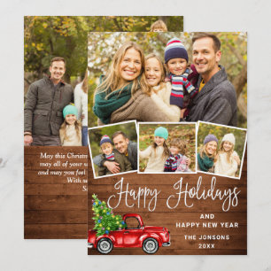 5 Foto Frohe Weihnachts-Red Farm LKW Feiertagskarte