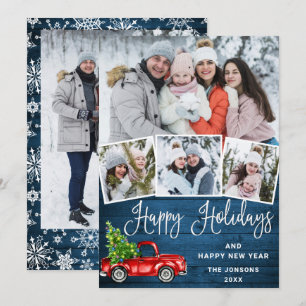 5 Foto Frohe Weihnachts-Red Farm LKW Feiertagskarte