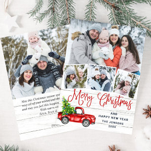 5 Foto Frohe Weihnachts-Red Farm LKW Feiertagskarte
