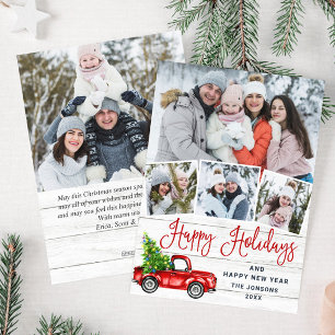 5 Foto Frohe Weihnachts-Red Farm LKW Feiertagskarte