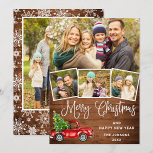 5 Foto Frohe Weihnachts-Red Farm LKW Feiertagskarte