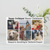 5 Foto Frohe Weihnachtsfeiertage Moderne Feiertagskarte (Stehend Vorderseite)