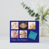 5 Foto Geburtsankündigung Ankündigungspostkarte (Stehend Vorderseite)