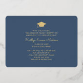 5 Foto Grad Collage Dusty Blue & Gold Foil Card Folieneinladung (Rückseite)