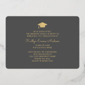 5 Foto Grad Collage Grau & Gold Foil Card Folieneinladung (Rückseite)