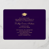 5 Foto Grad Collage Lila & Gold Foil Card Folieneinladung (Rückseite)