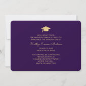 5 Foto Grad Collage Modernes Drehbuch Lila und Gol Ankündigung (Rückseite)