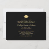 5 Foto Grad Collage Modernes Script Black und Gold Ankündigung (Rückseite)