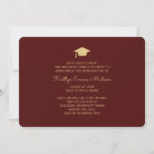 5 Foto Grad Collage Modernes Script Rot und Gold Ankündigung (Rückseite)