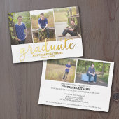 5 Foto Graduation Party Modernes Script Gold Foil Folieneinladung