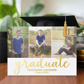 5 Foto Graduation Party Modernes Script Gold Foil Folieneinladung