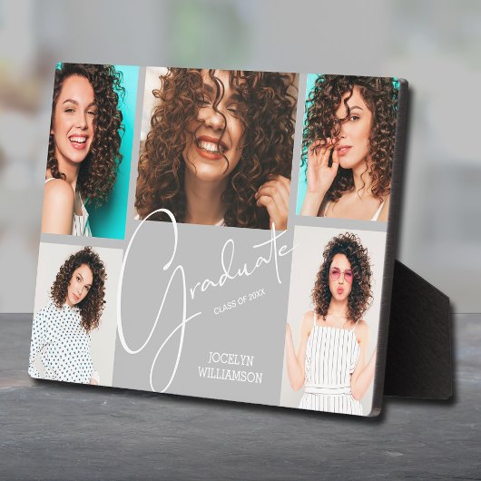 5 Foto Grau Abschluss Keepake Fotoplatte