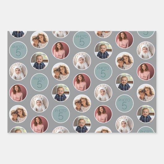 5-Foto-Grenzstreifen - Schwarz-weiß Geschenkpapier Set (Vorderseite 3)